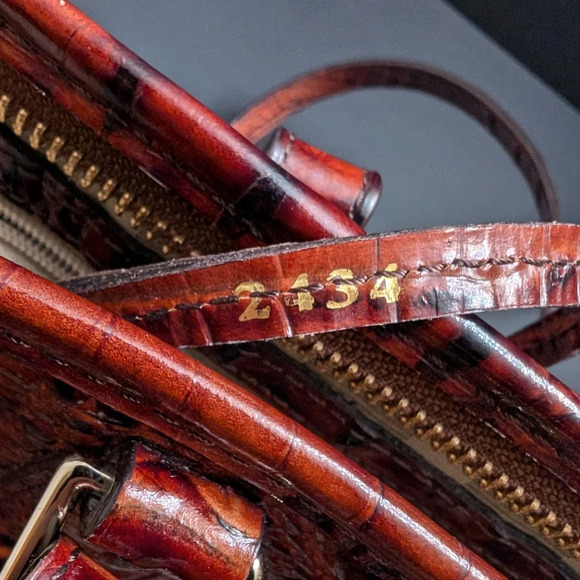 Brahmin Mini Asher Eastwood Croc-Embossed Leather satchel. - Picture 16 of 16